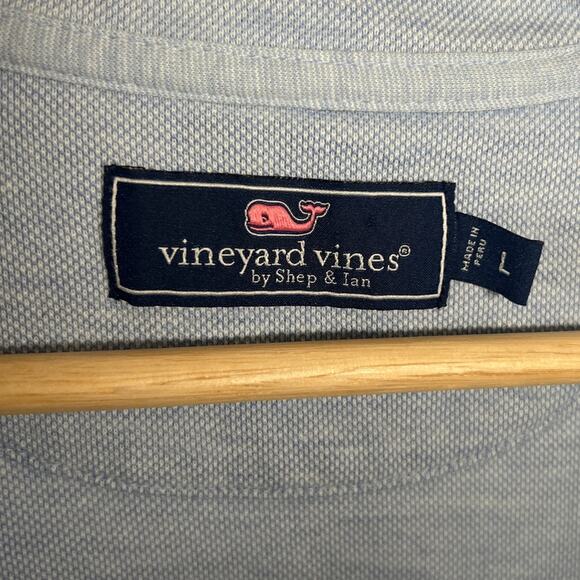 Vineyard Vines Large L Light Blue Striped 1/4 Zip Pullover Sweatshirt - Picture 4 of 6